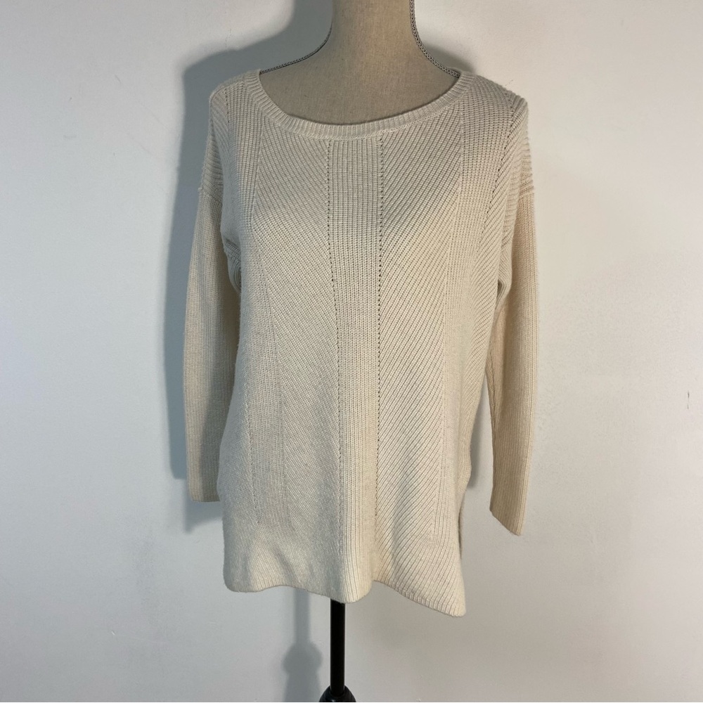 Eileen Fisher Women’s Sweater Bateau Neck Imported Yarn Ivory XS/TP